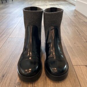 Black Leather Ankle Boots